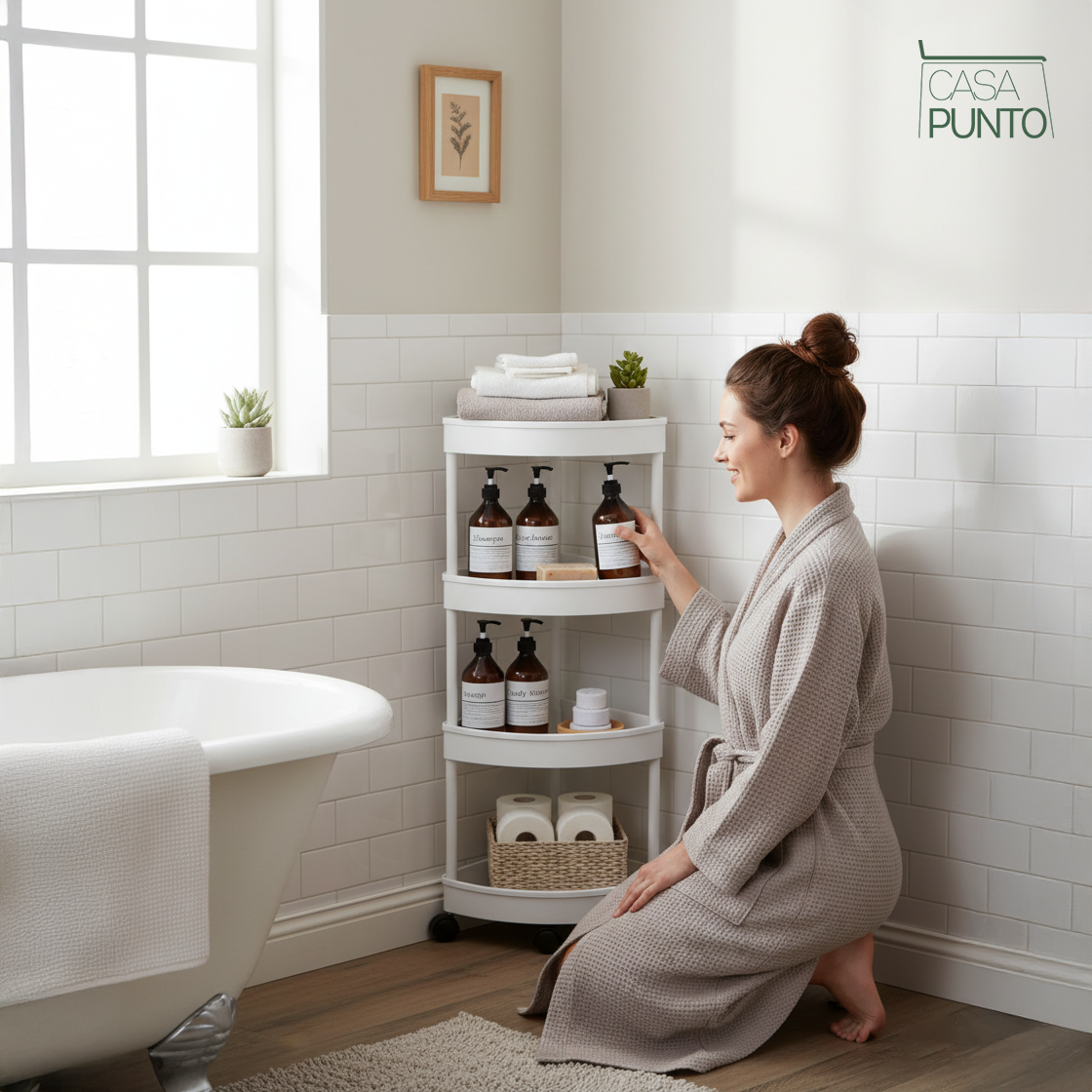 Hodun Mobile Corner Shelf - Rolling Storage Cart with Wheels