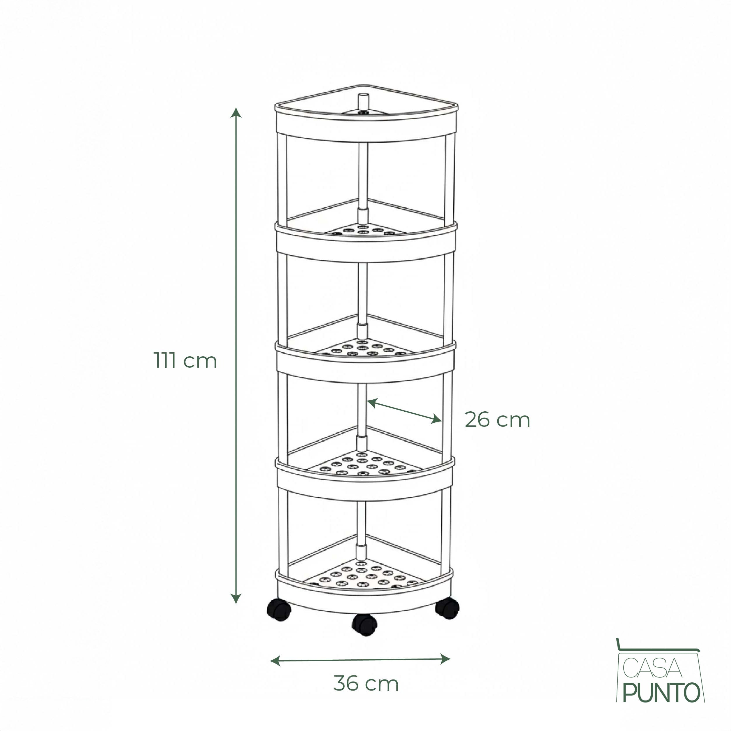Hodun Mobile Corner Shelf - Rolling Storage Cart with Wheels
