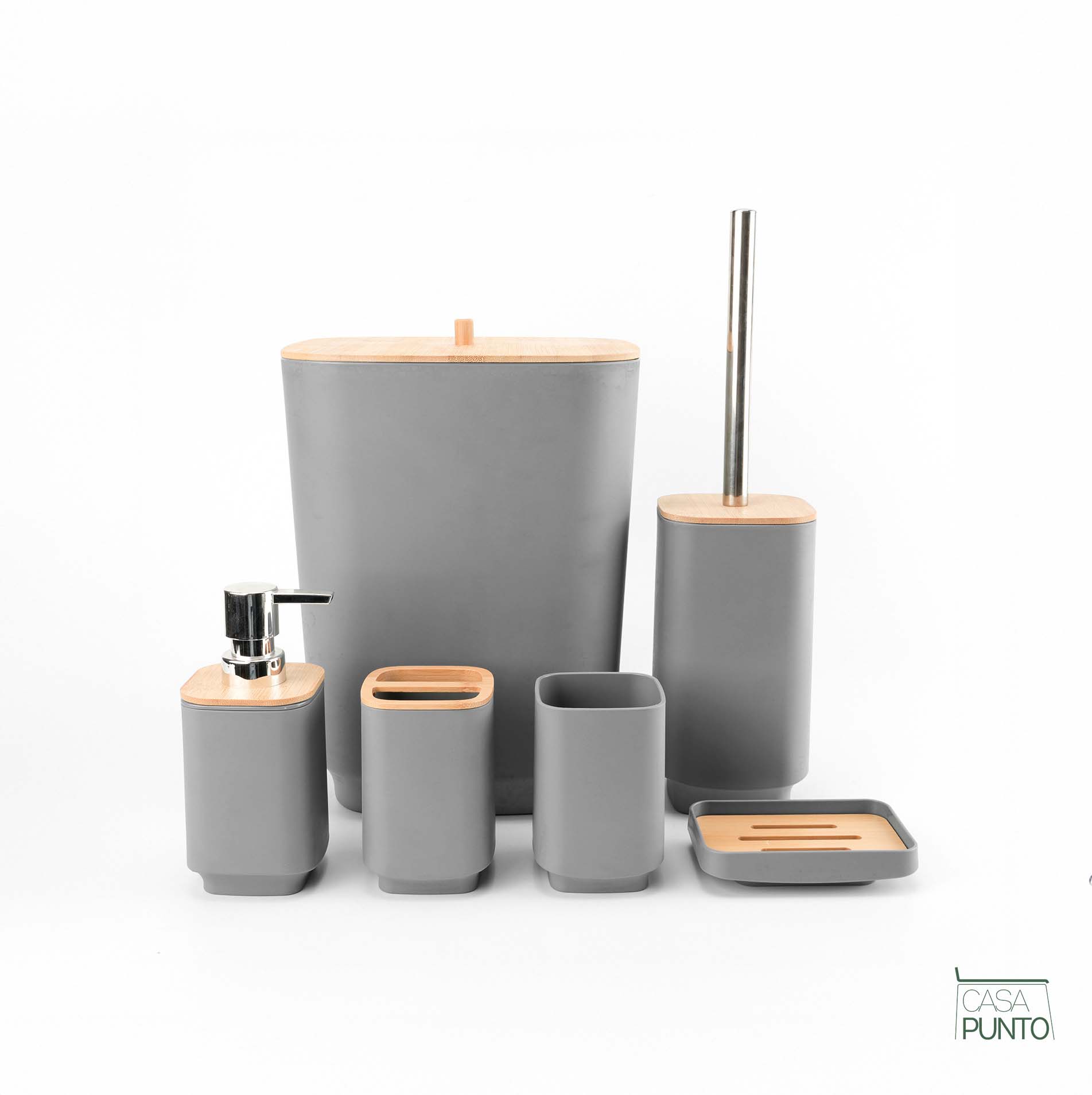 Juego de accesorios de baño de bambú de 6 piezas Hugi