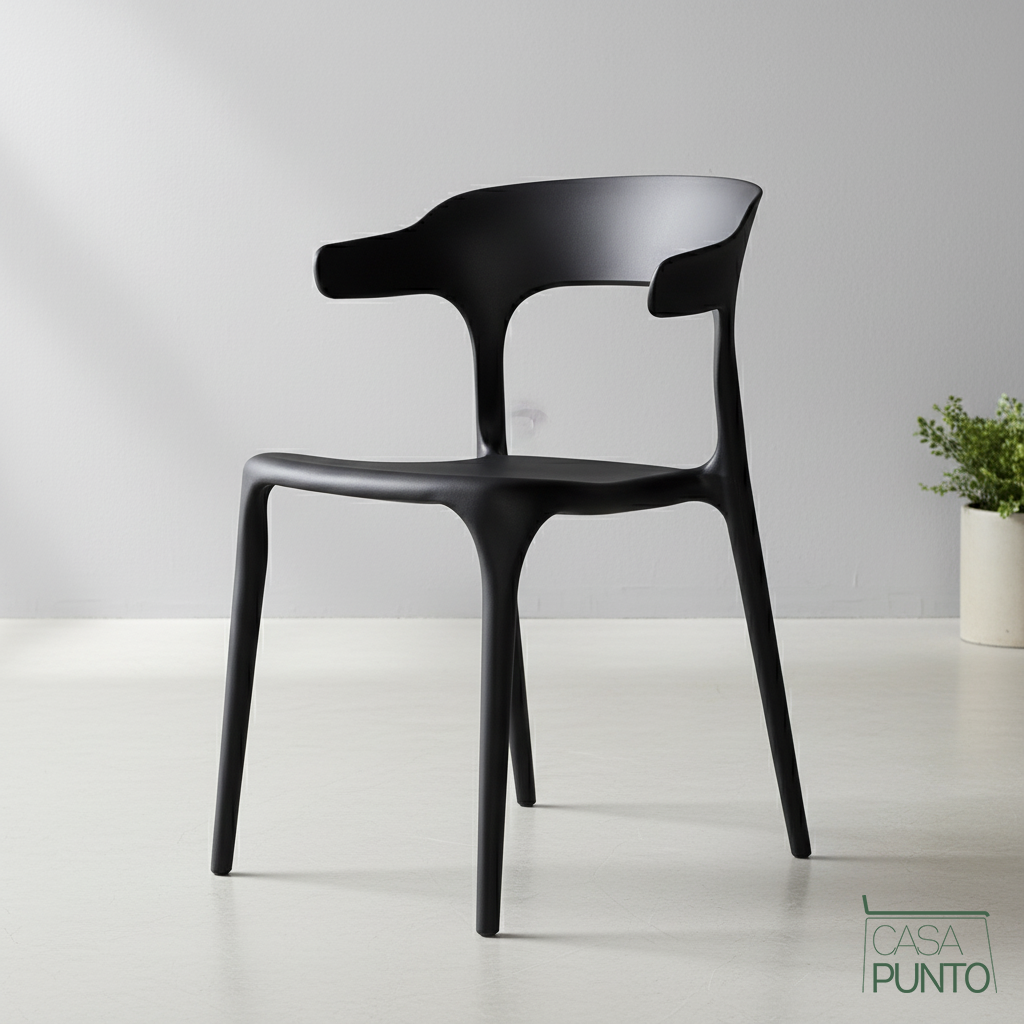 Silla de comedor apilable con brazos Heifro
