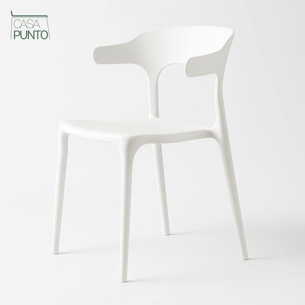 Silla de comedor apilable con brazos Heifro