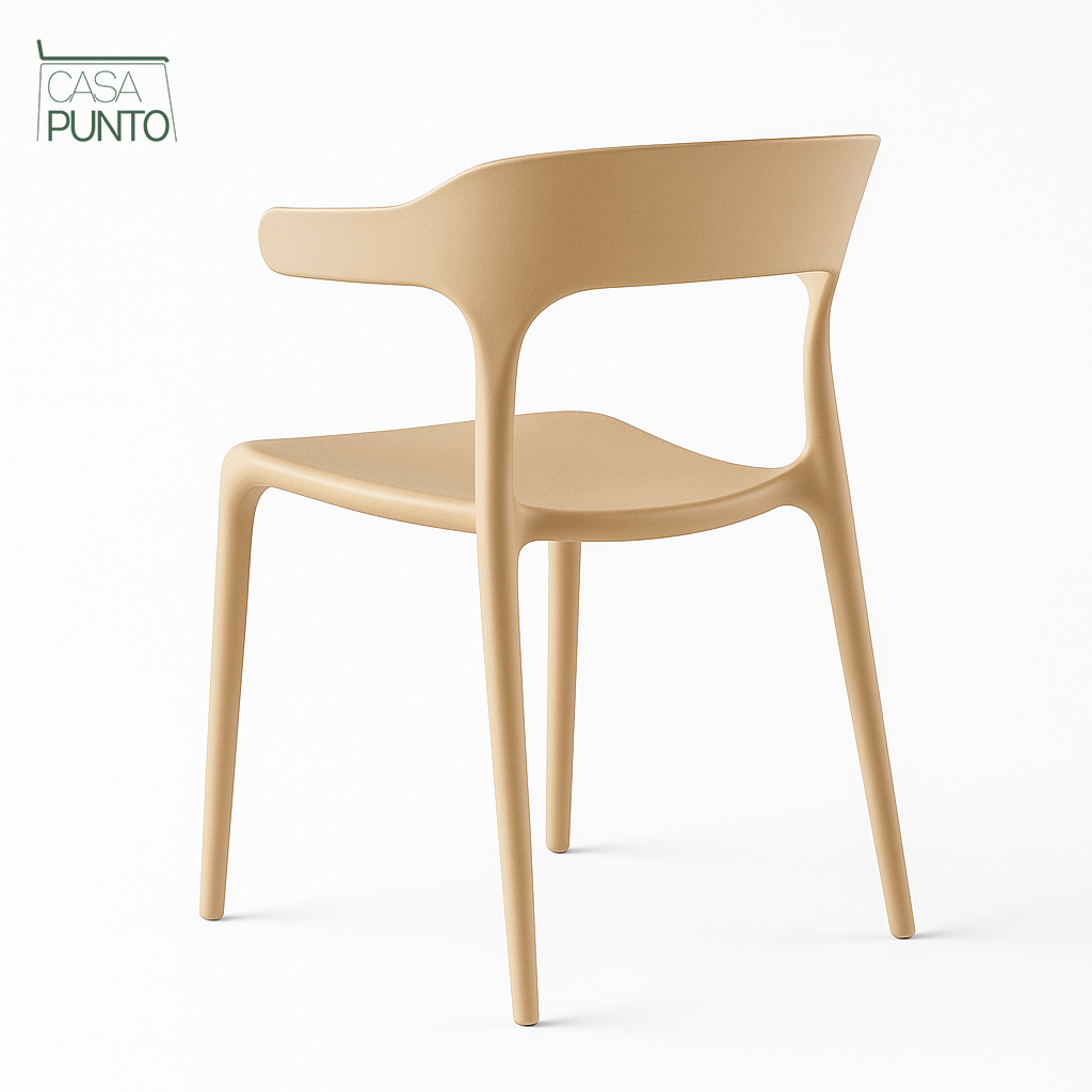 Silla de comedor apilable con brazos Heifro