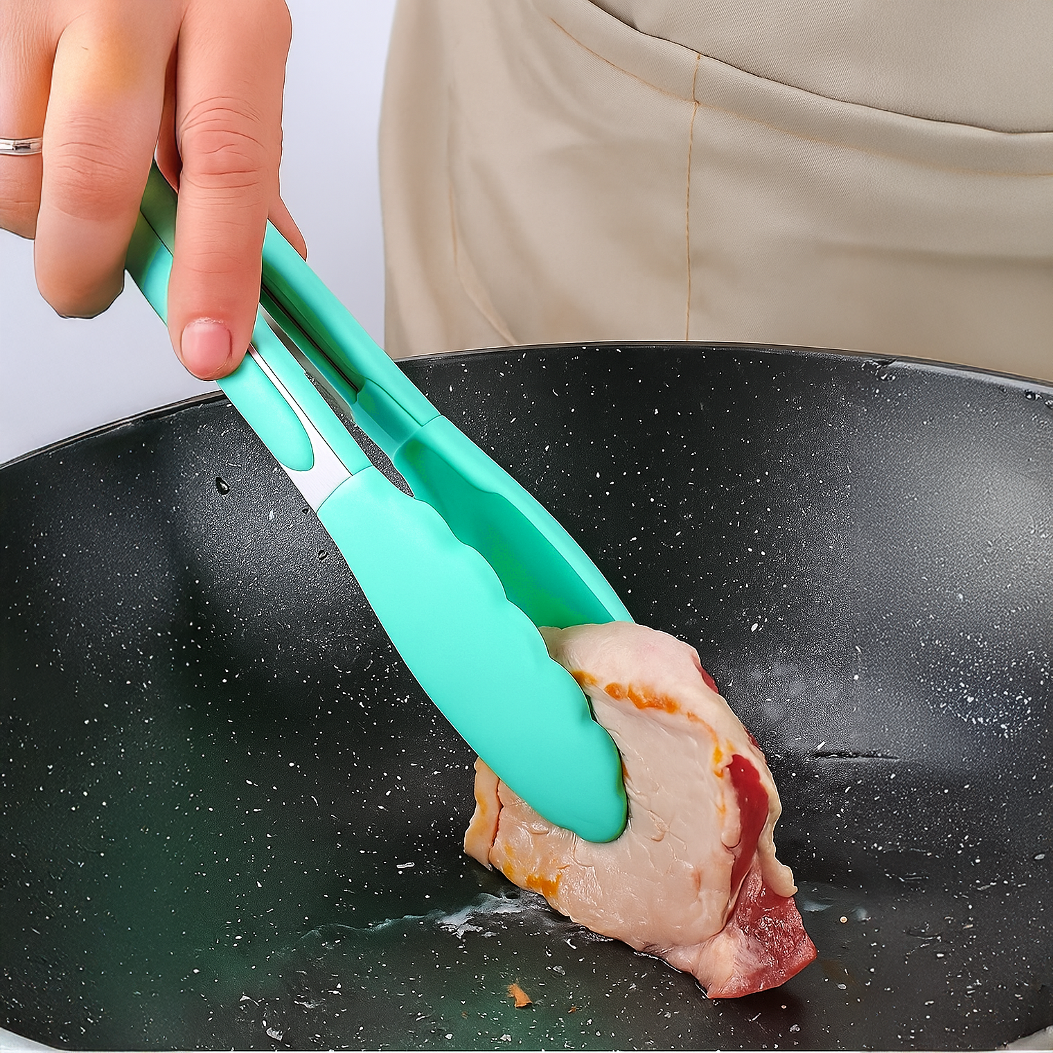 Juego de cuchillos y utensilios de cocina Carly de 19 piezas - Antiadherente con bloque de madera