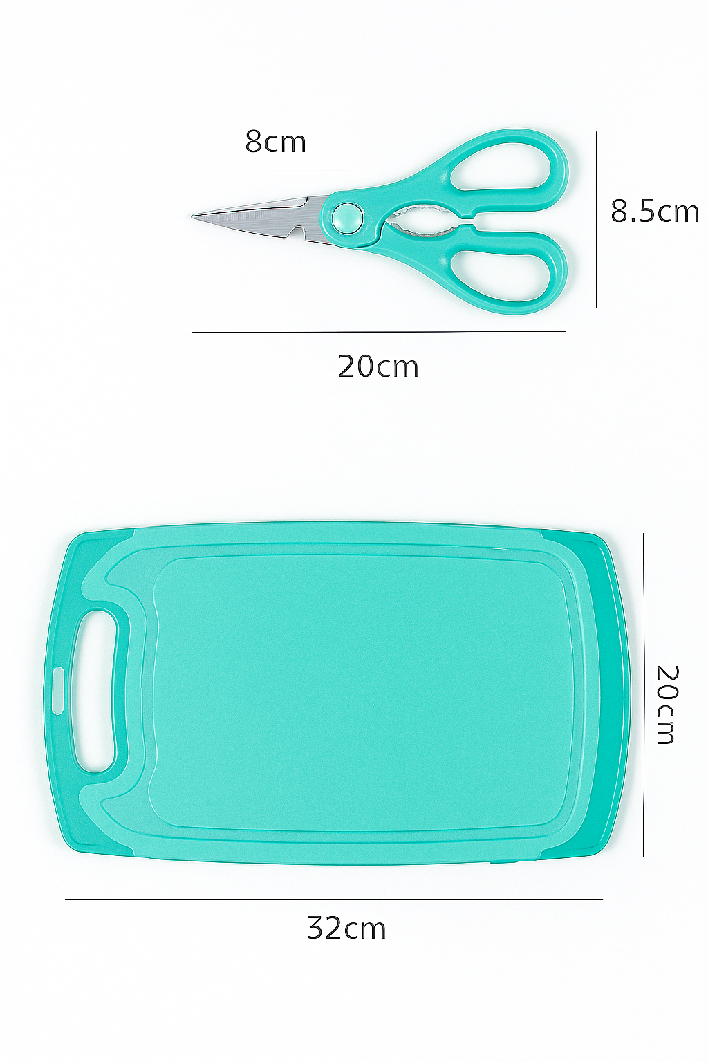 Juego de cuchillos y utensilios de cocina Carly de 19 piezas - Antiadherente con bloque de madera