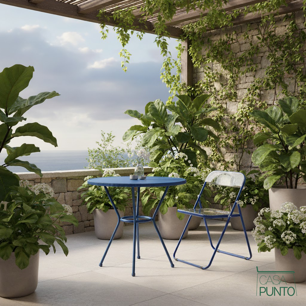 Silla plegable de acrílico transparente Ida - Silla Ghost con estructura de acero cromado