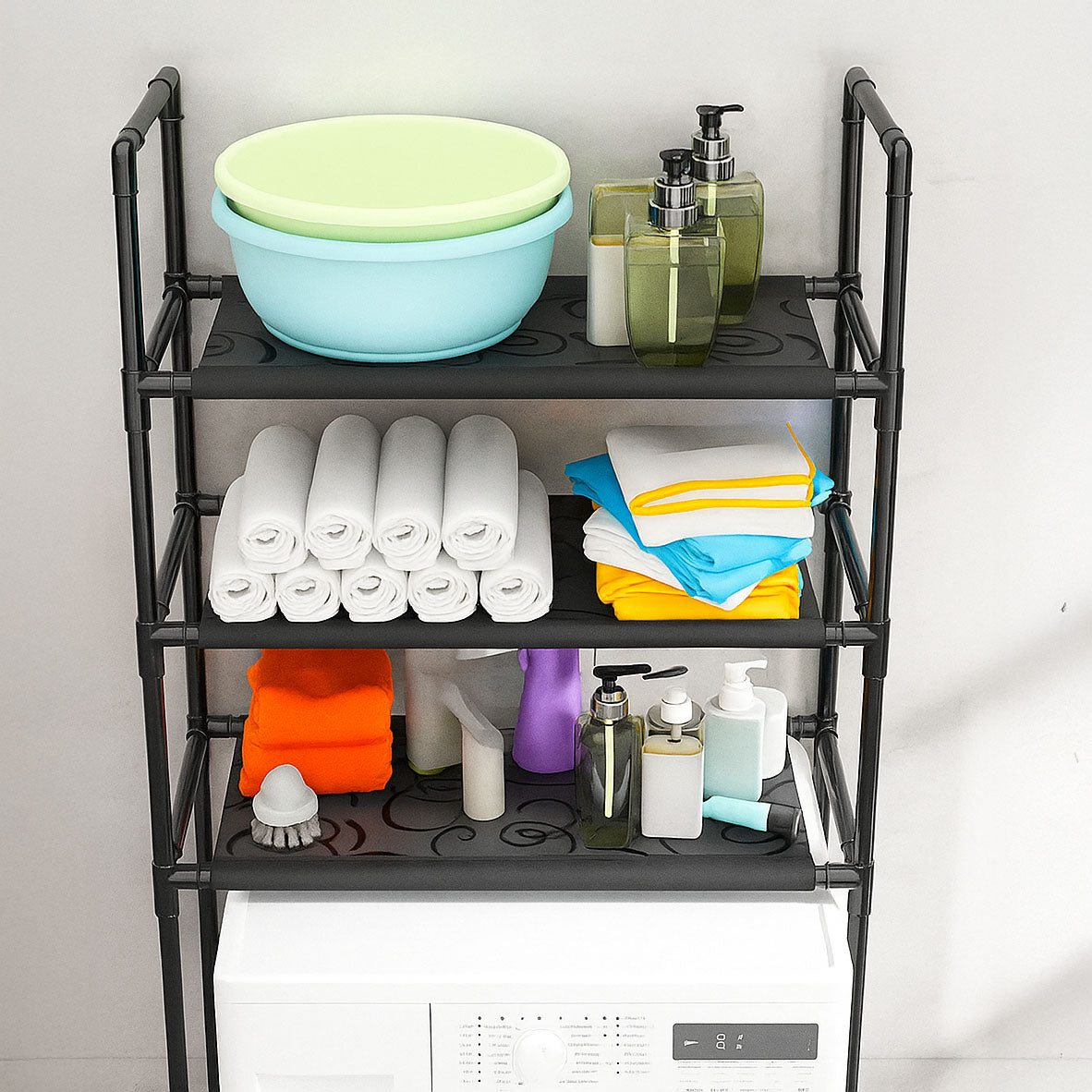 Estante de almacenamiento sobre inodoro de 3 niveles Bugi - Organizador de baño de metal