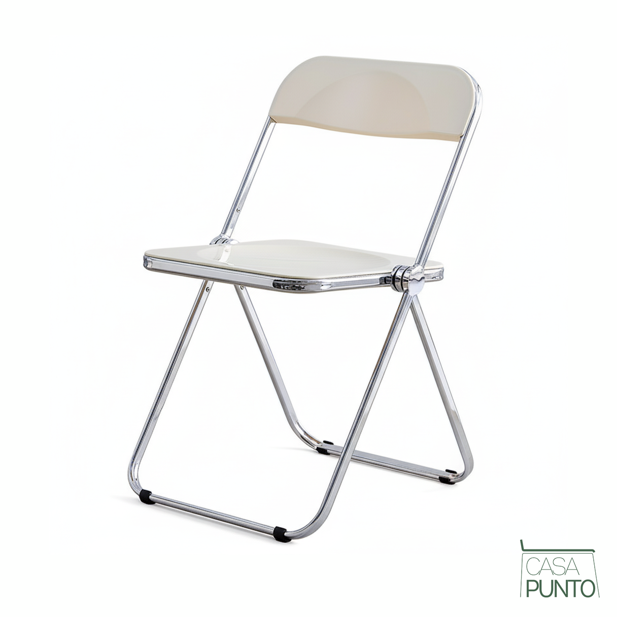 Silla plegable de acrílico transparente Ida - Silla Ghost con estructura de acero cromado