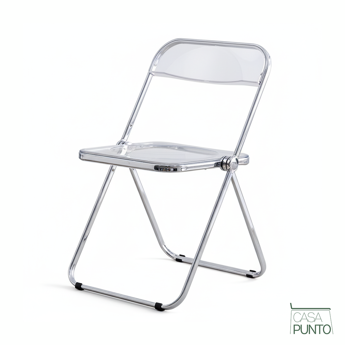 Silla plegable de acrílico transparente Ida - Silla Ghost con estructura de acero cromado