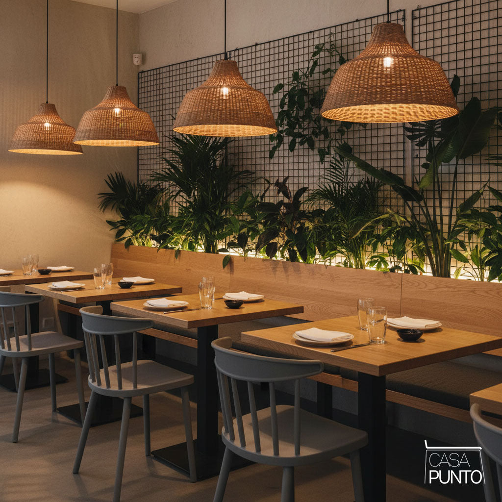 Silla de comedor nórdica Koryn - Plástico apilable con respaldo de eje