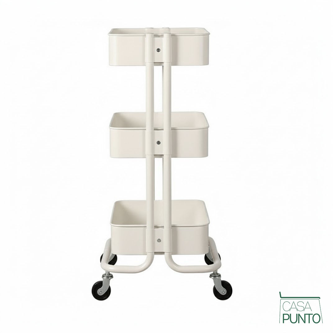 Carrito utilitario con ruedas de 3 niveles Ulla - Organizador de almacenamiento con ruedas