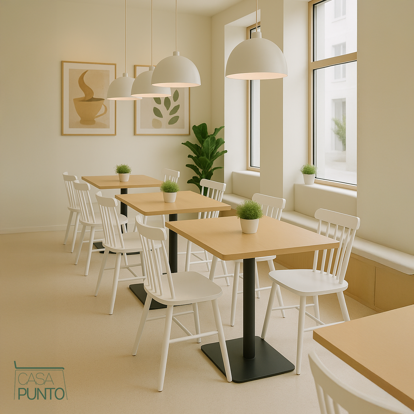 Silla de Comedor Nórdica Ellis - Plástico Negro con Patas de Madera Estilo Escandinavo