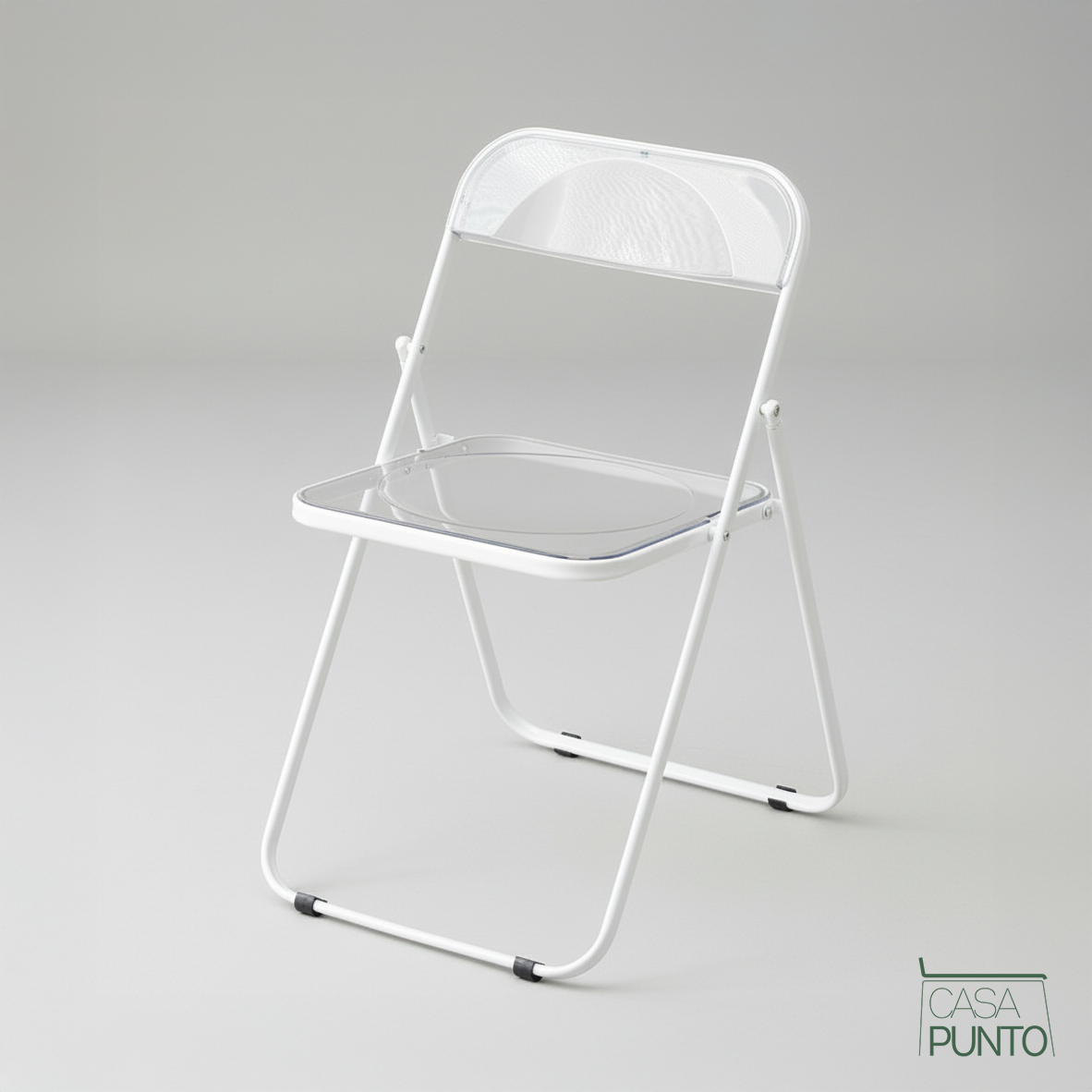 Silla plegable de acrílico transparente Ida - Silla Ghost con estructura de acero cromado