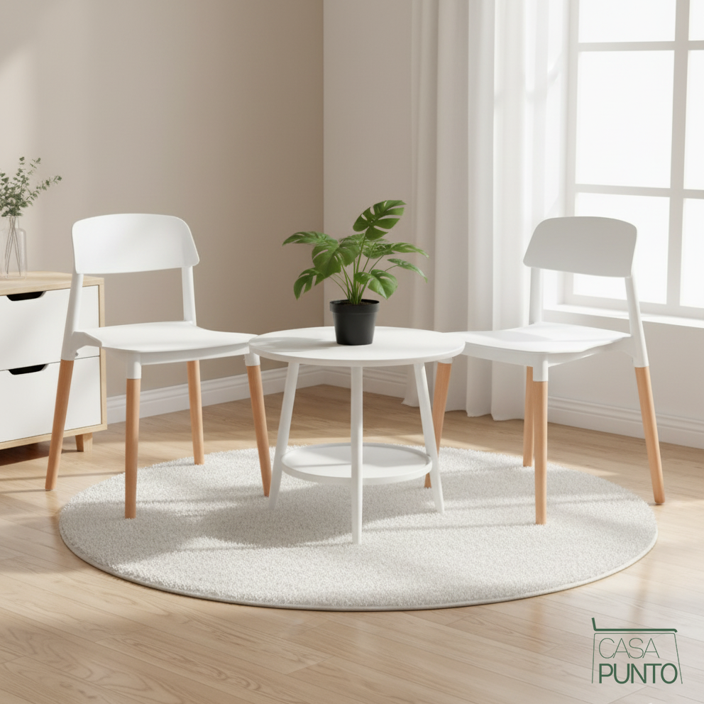 Silla de comedor Sigrid con patas de madera