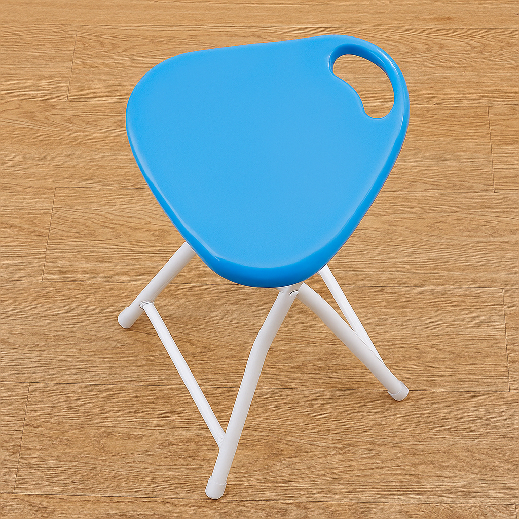 Taburete plegable Josh - Taburete compacto de 4 patas con asa