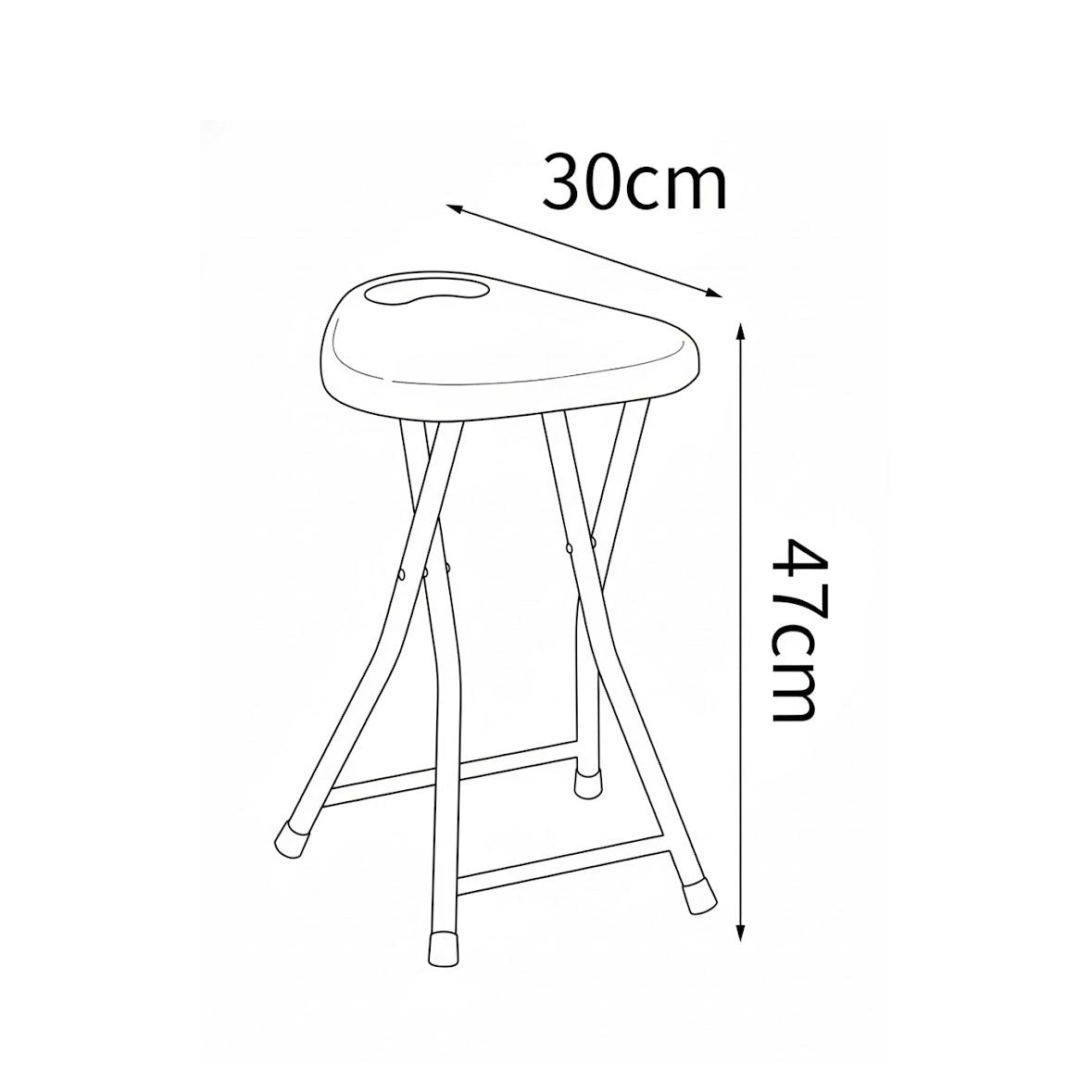 Taburete plegable Josh - Taburete compacto de 4 patas con asa