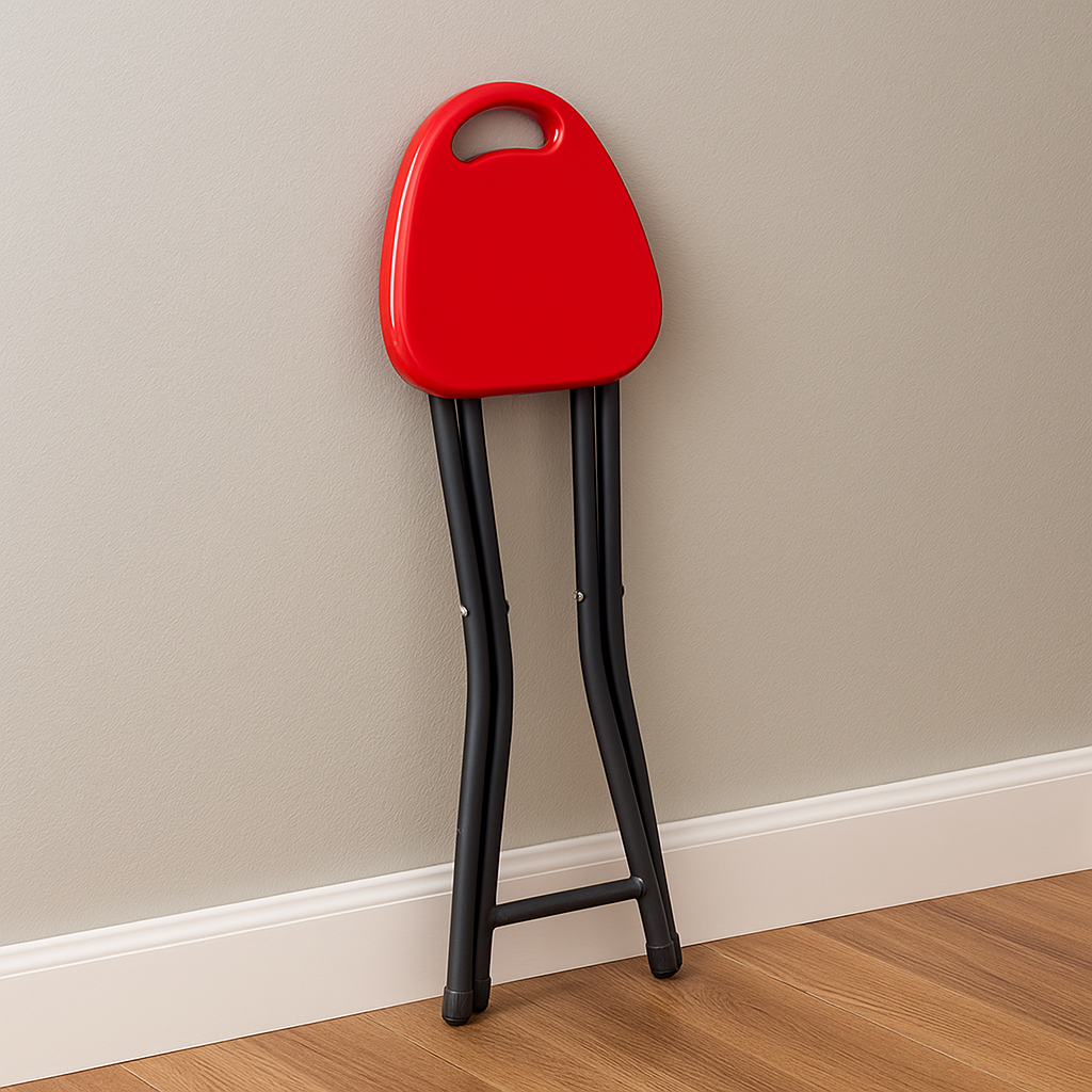 Taburete plegable Josh - Taburete compacto de 4 patas con asa