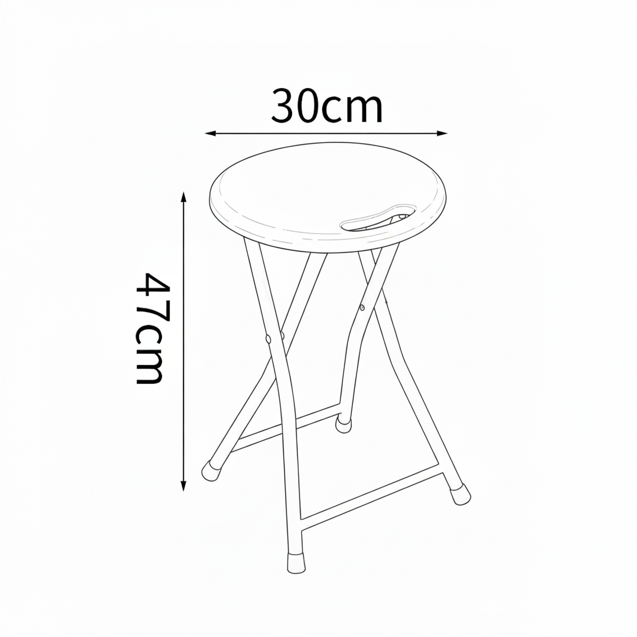 Taburete plegable Josh - Taburete compacto de 4 patas con asa