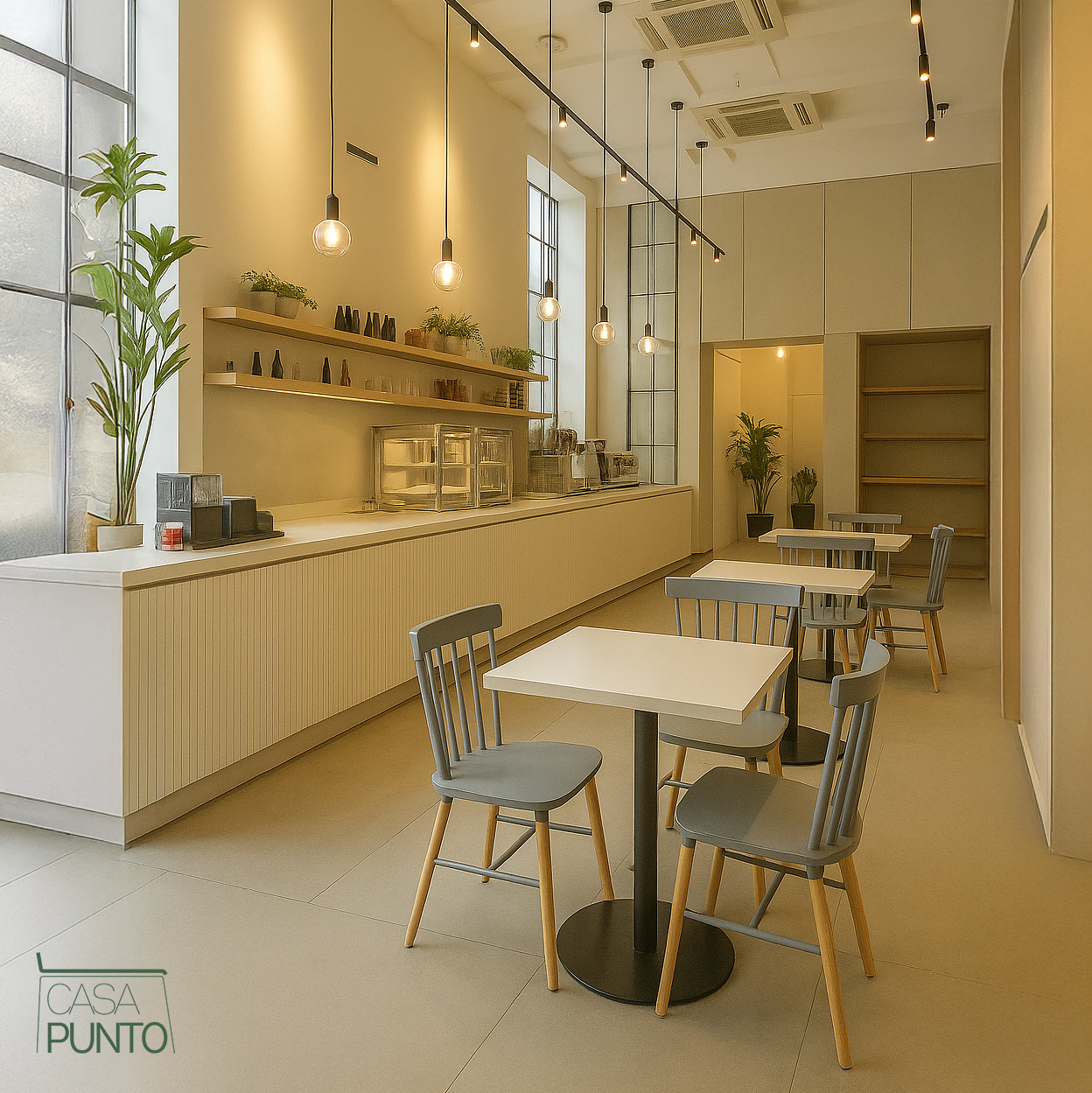 Silla de Comedor Nórdica Ellis - Plástico Negro con Patas de Madera Estilo Escandinavo