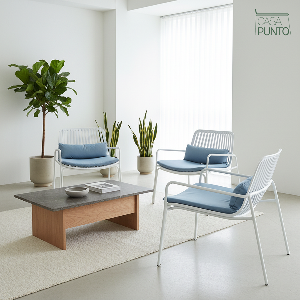 Sillón nórdico individual Linnea con cojines