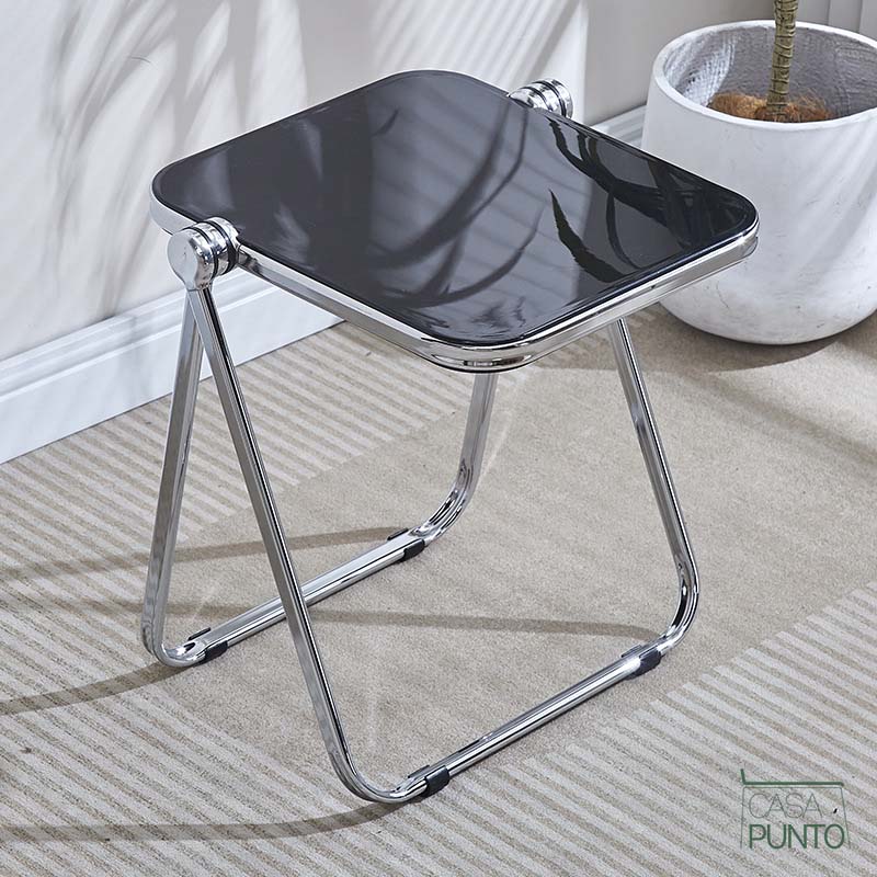 Mio Mini Acrylic Folding Table - Transparent Table with Chrome Legs
