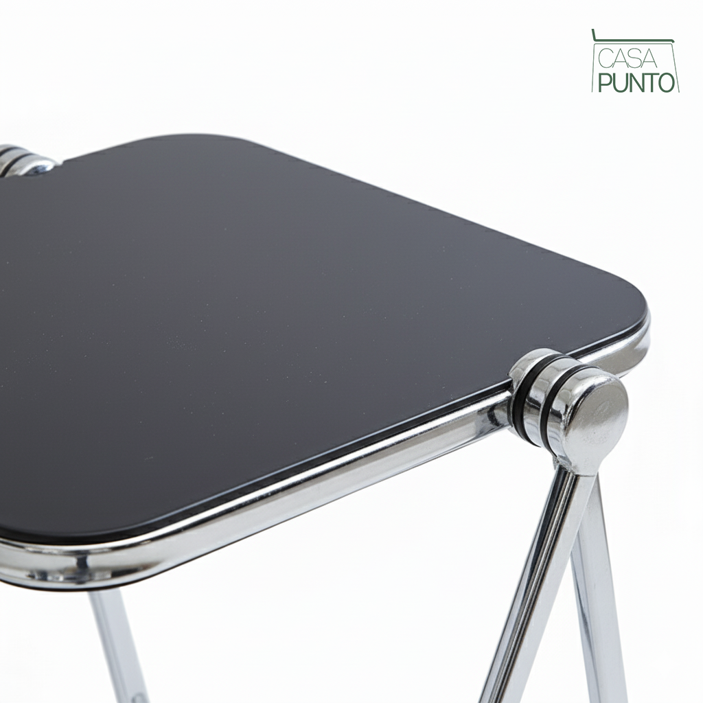 Mio Mini Acrylic Folding Table - Transparent Table with Chrome Legs