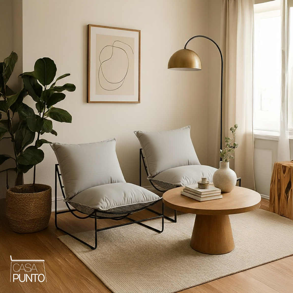 Saga Lazy Chair - Modern Lounge Armchair with Houndstooth Pattern