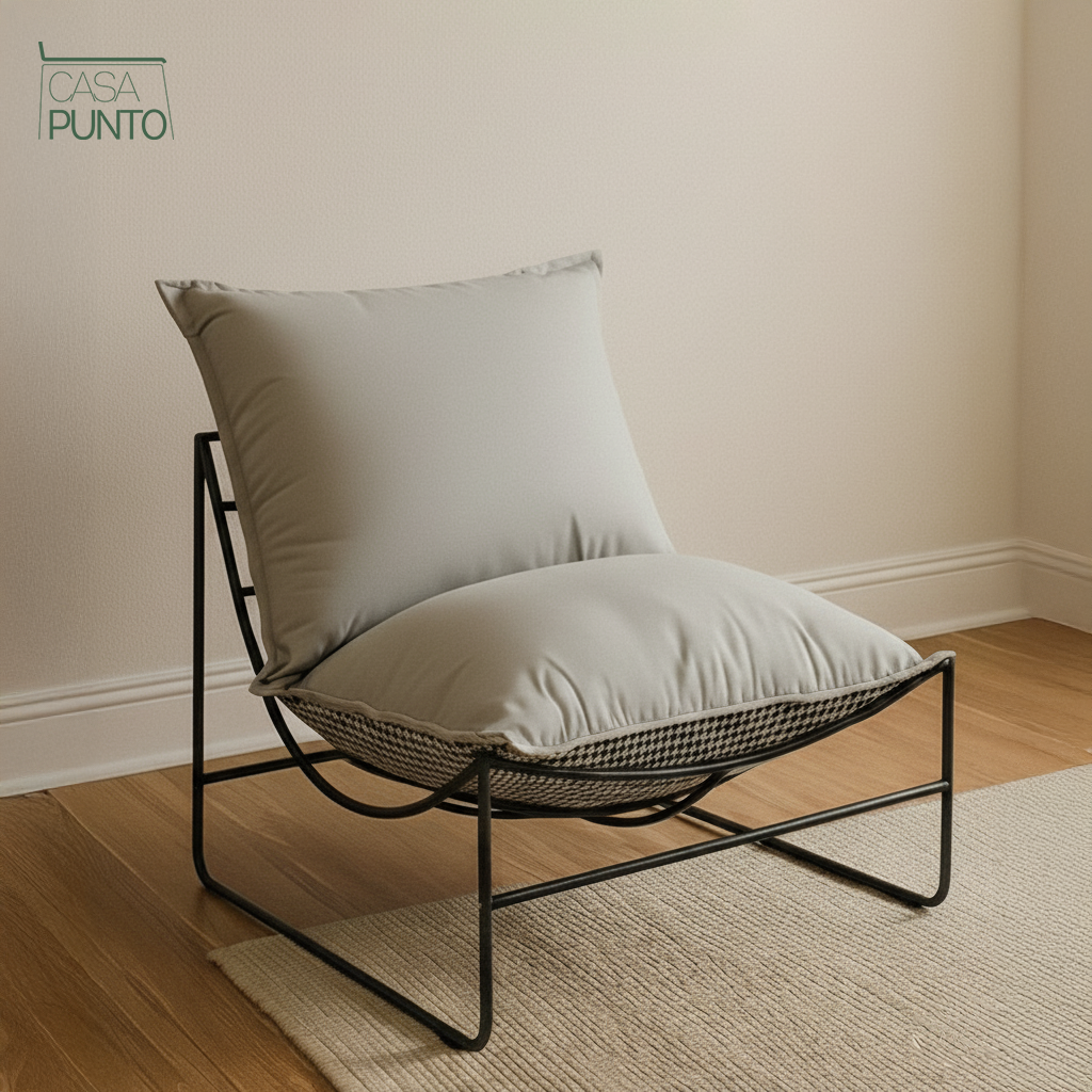 Saga Lazy Chair - Modern Lounge Armchair with Houndstooth Pattern