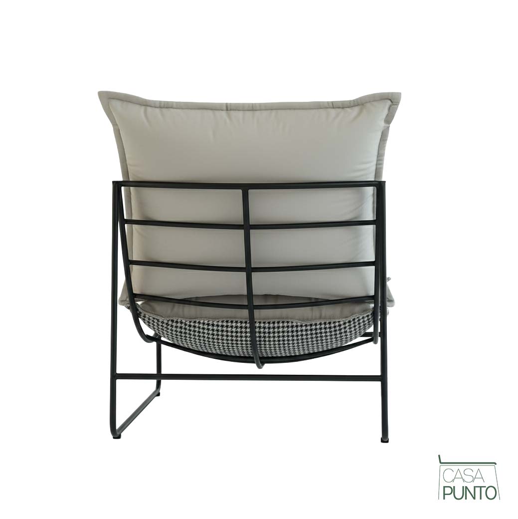 Saga Lazy Chair - Modern Lounge Armchair with Houndstooth Pattern