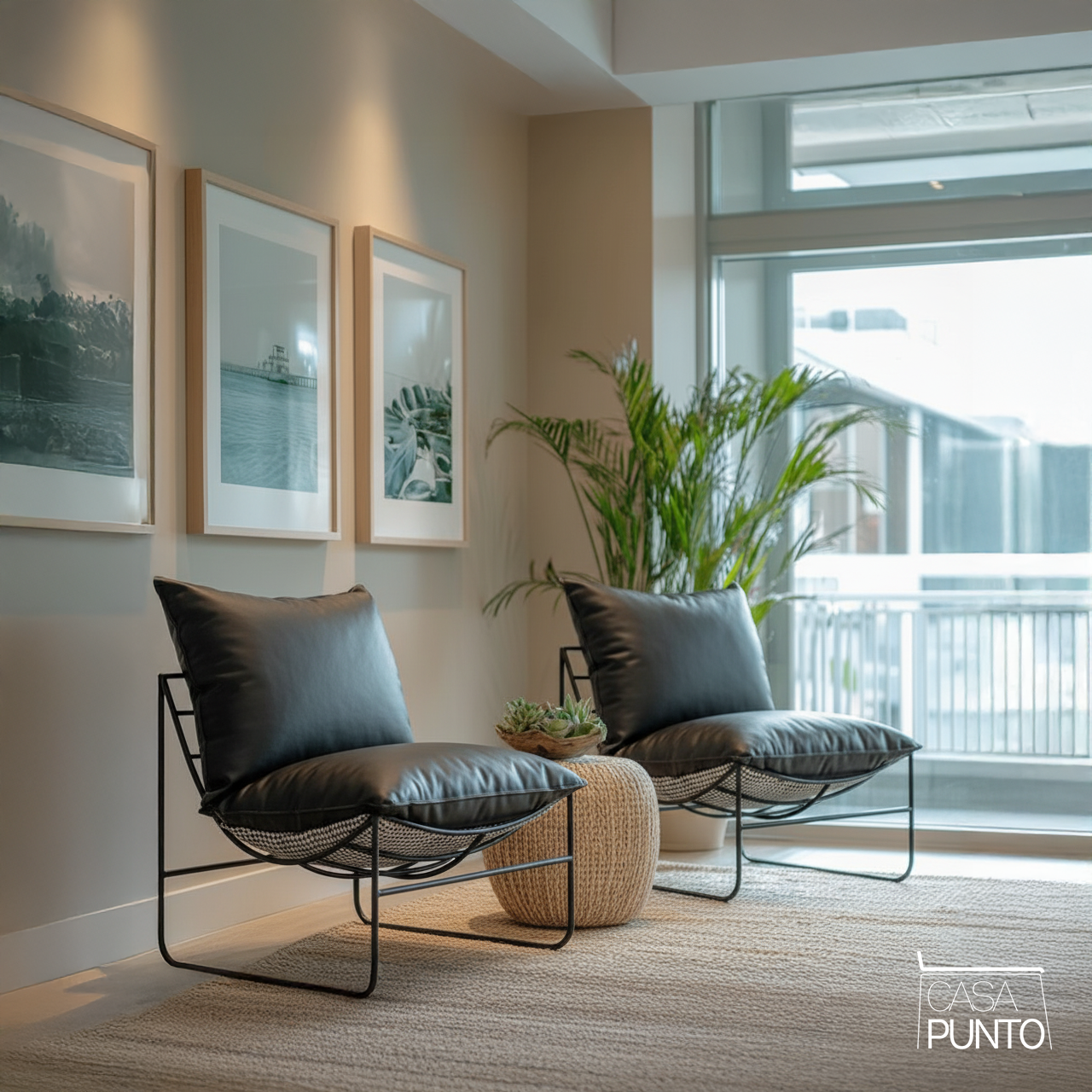 Saga Lazy Chair - Modern Lounge Armchair with Houndstooth Pattern