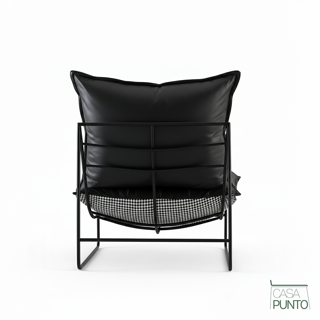 Saga Lazy Chair - Modern Lounge Armchair with Houndstooth Pattern