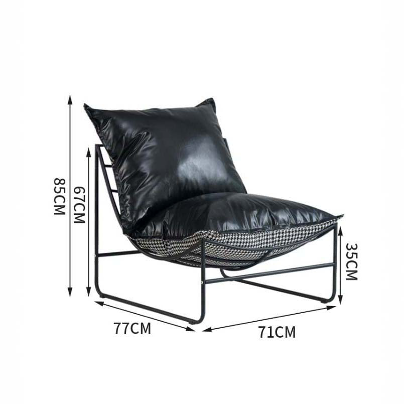 Saga Lazy Chair - Modern Lounge Armchair with Houndstooth Pattern