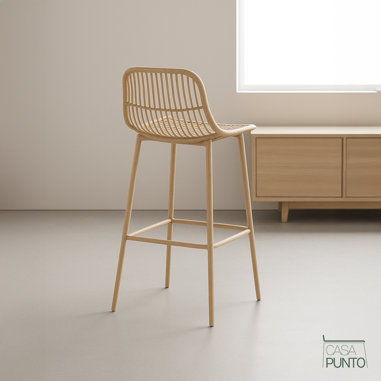 Taburete de bar Kerstin - Trona de metal estilo nórdico