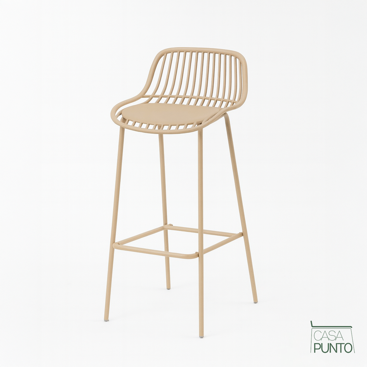 Taburete de bar Kerstin - Trona de metal estilo nórdico