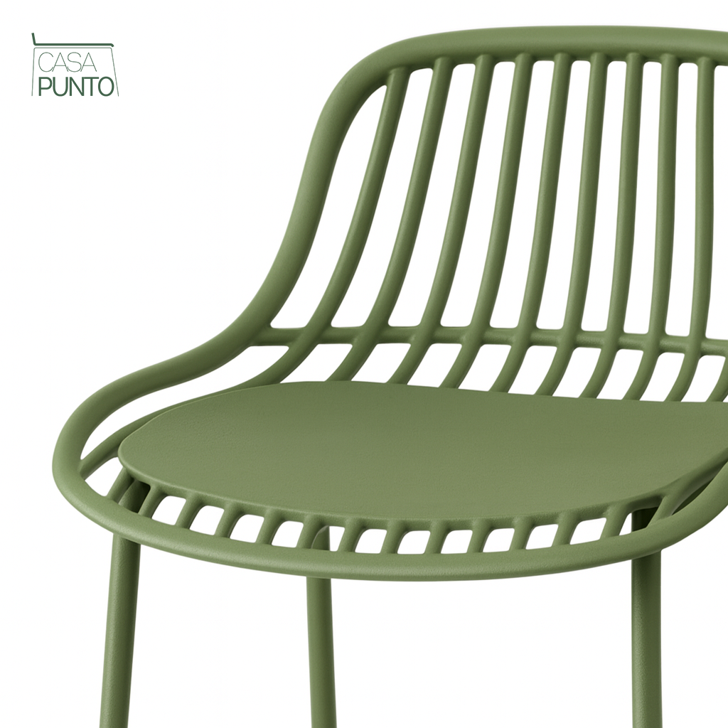 Taburete de bar Kerstin - Trona de metal estilo nórdico