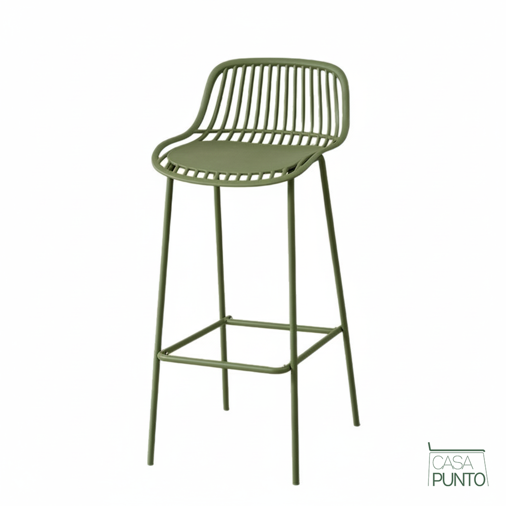 Taburete de bar Kerstin - Trona de metal estilo nórdico