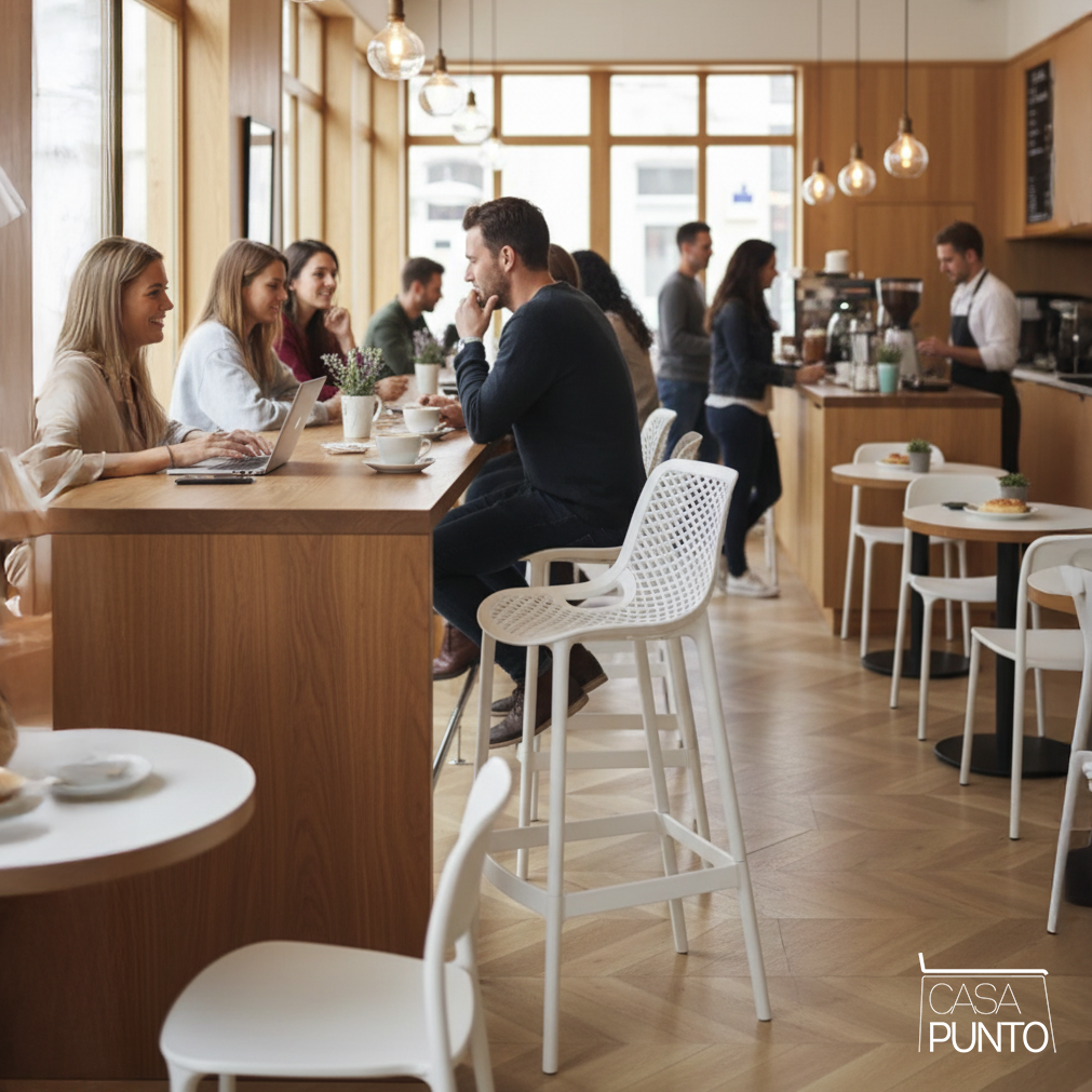 Taburete de bar perforado Dorte