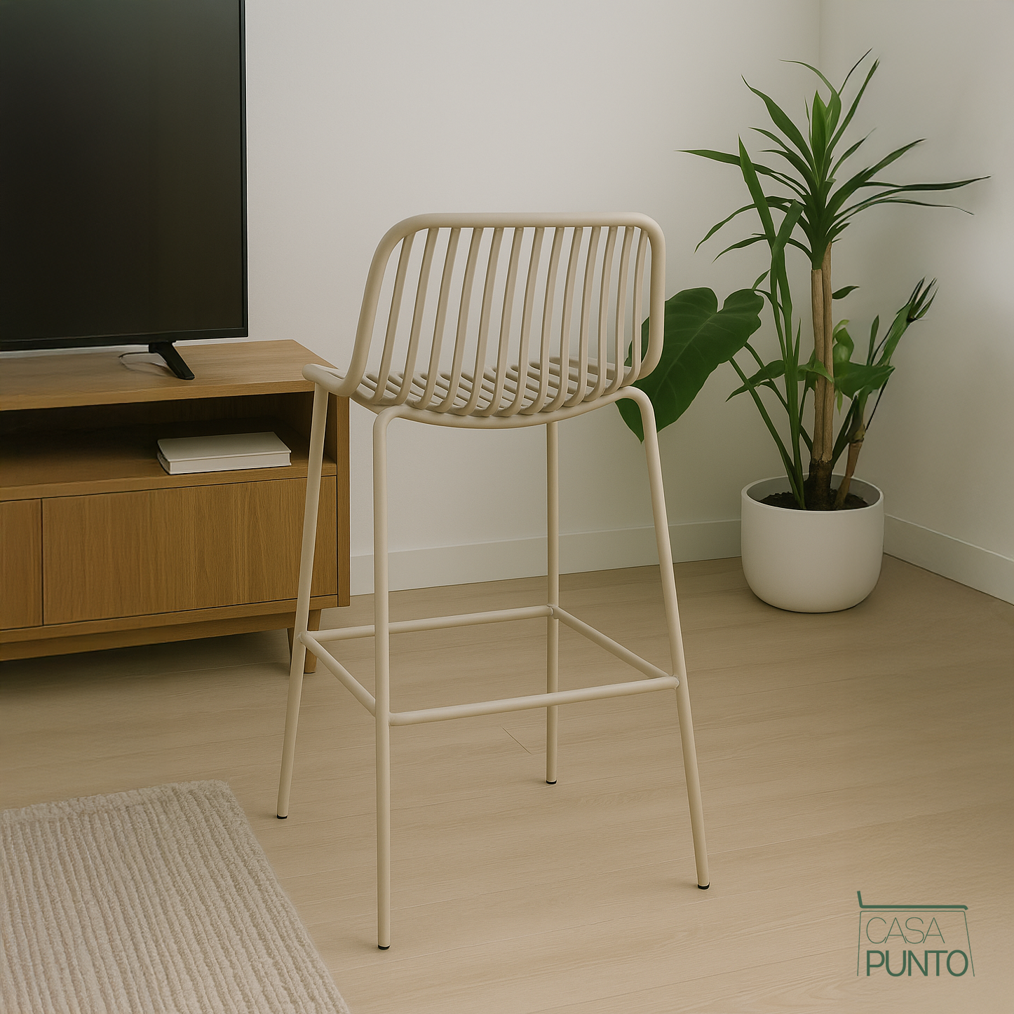 Taburete de bar Kerstin - Trona de metal estilo nórdico