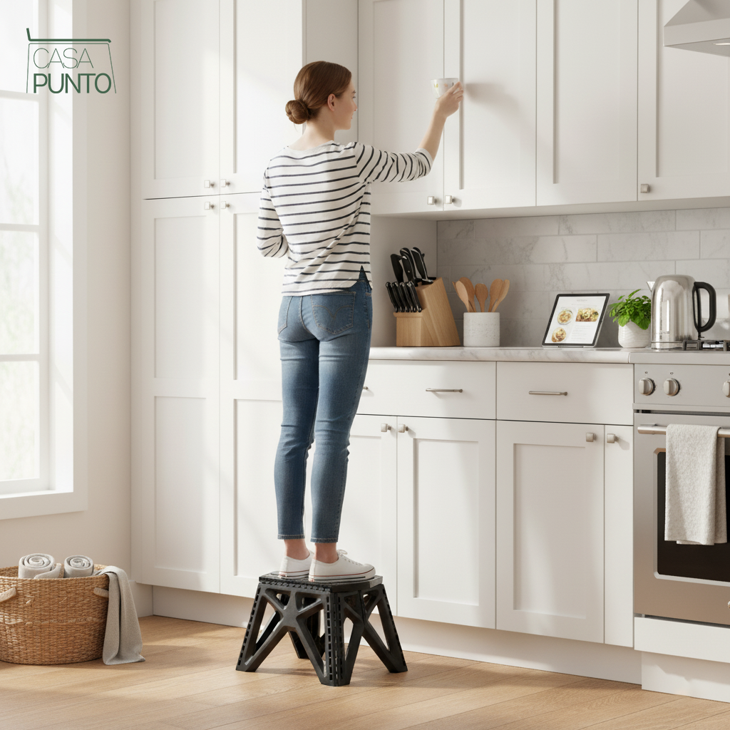 Itam Taburete plegable de alta resistencia - Taburete de cocina portátil antideslizante