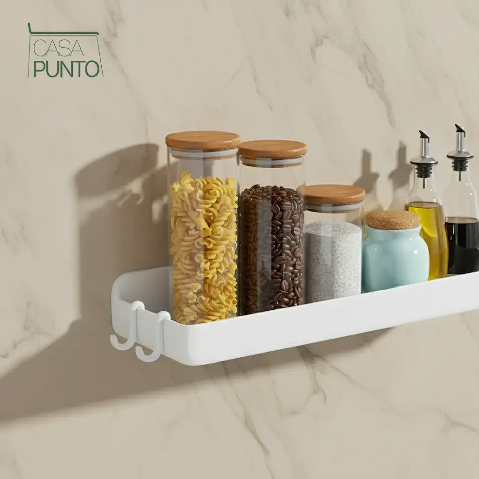 Especiero de pared lineal de 40 cm - Estante flotante adhesivo