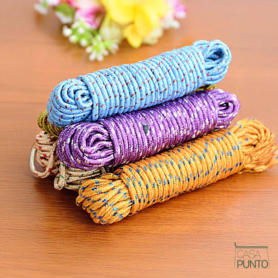 Cornelia Cuerda para Tendedero Antideslizante de 10 Metros - Tendedero de Nailon Trenzado Resistente al Viento