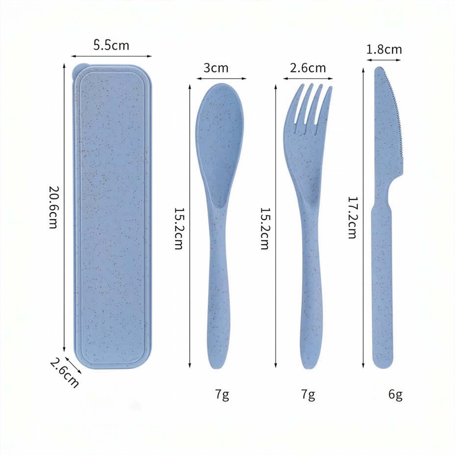 Juego de cubiertos portátiles de paja de trigo Ily con estuche