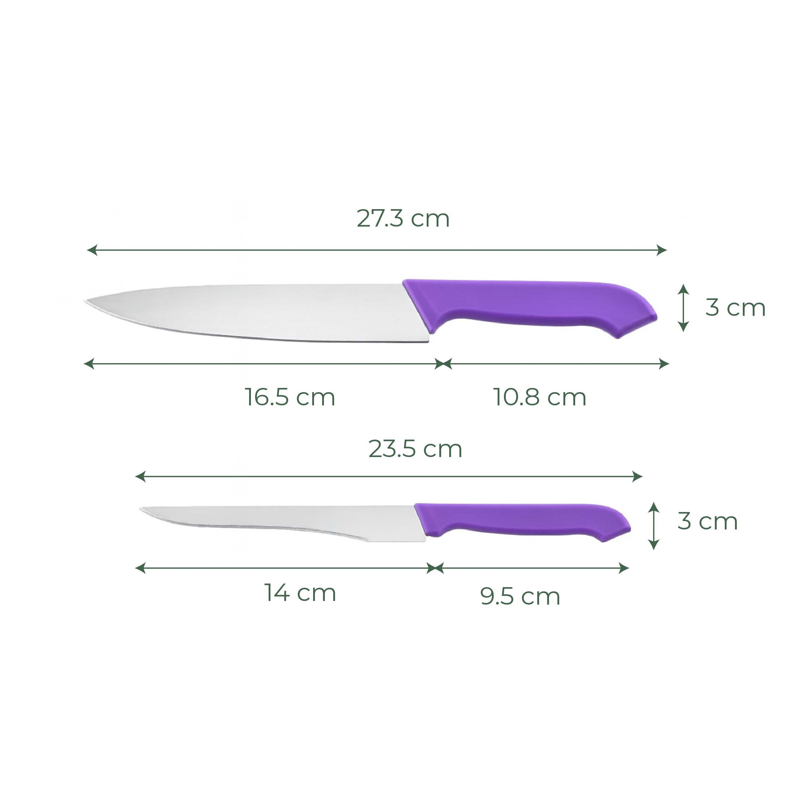 Juego de cuchillos de cocina Netta de 5 piezas con tabla de cortar