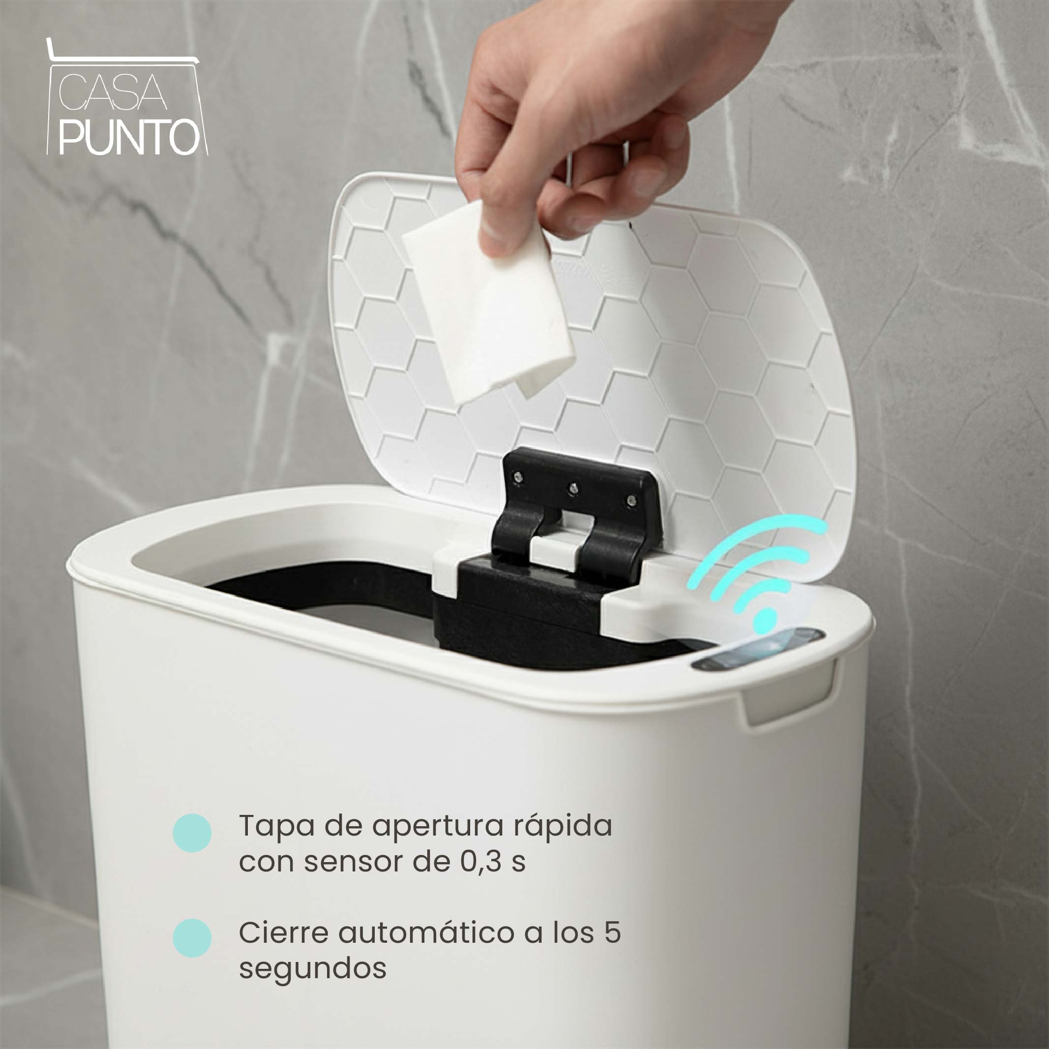 Lottie 13L Slim Automatic Sensor Bin - Touchless Trash Can
