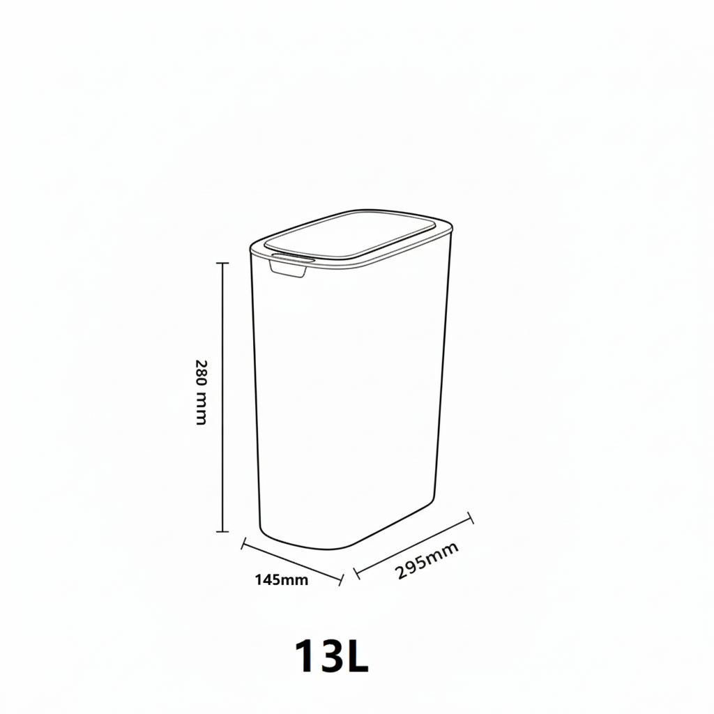 Lottie 13L Slim Automatic Sensor Bin - Touchless Trash Can