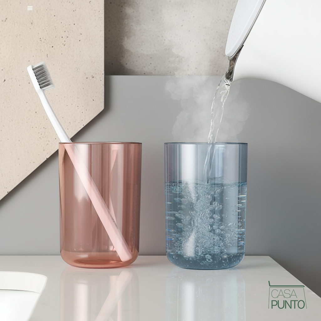 Soporte magnético para cepillos de dientes en forma de cono - Organizador de montaje en pared para 2 tazas con estante