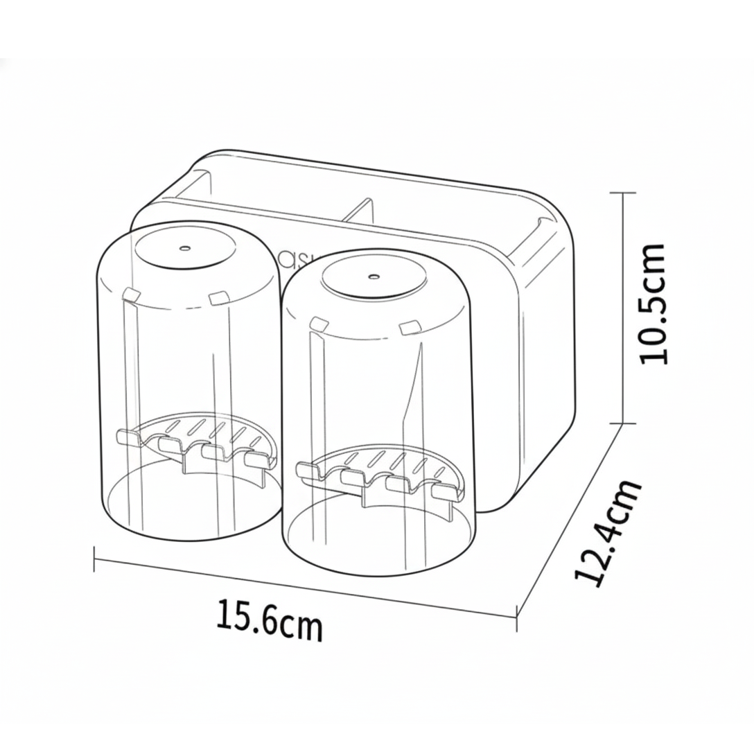 Soporte magnético para cepillos de dientes en forma de cono - Organizador de montaje en pared para 2 tazas con estante