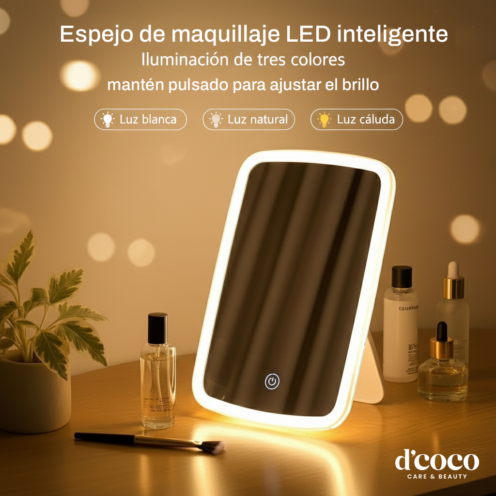 Espejo de maquillaje LED Lucy - Espejo de tocador con luz ajustable