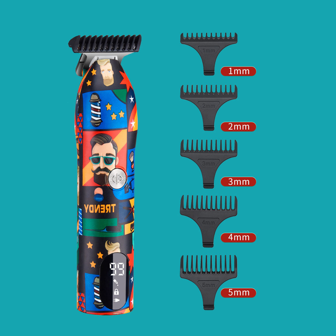 Professional Graffiti Hair Grooming Set - Electric Clipper & 3-Blade Reciprocating Shaver