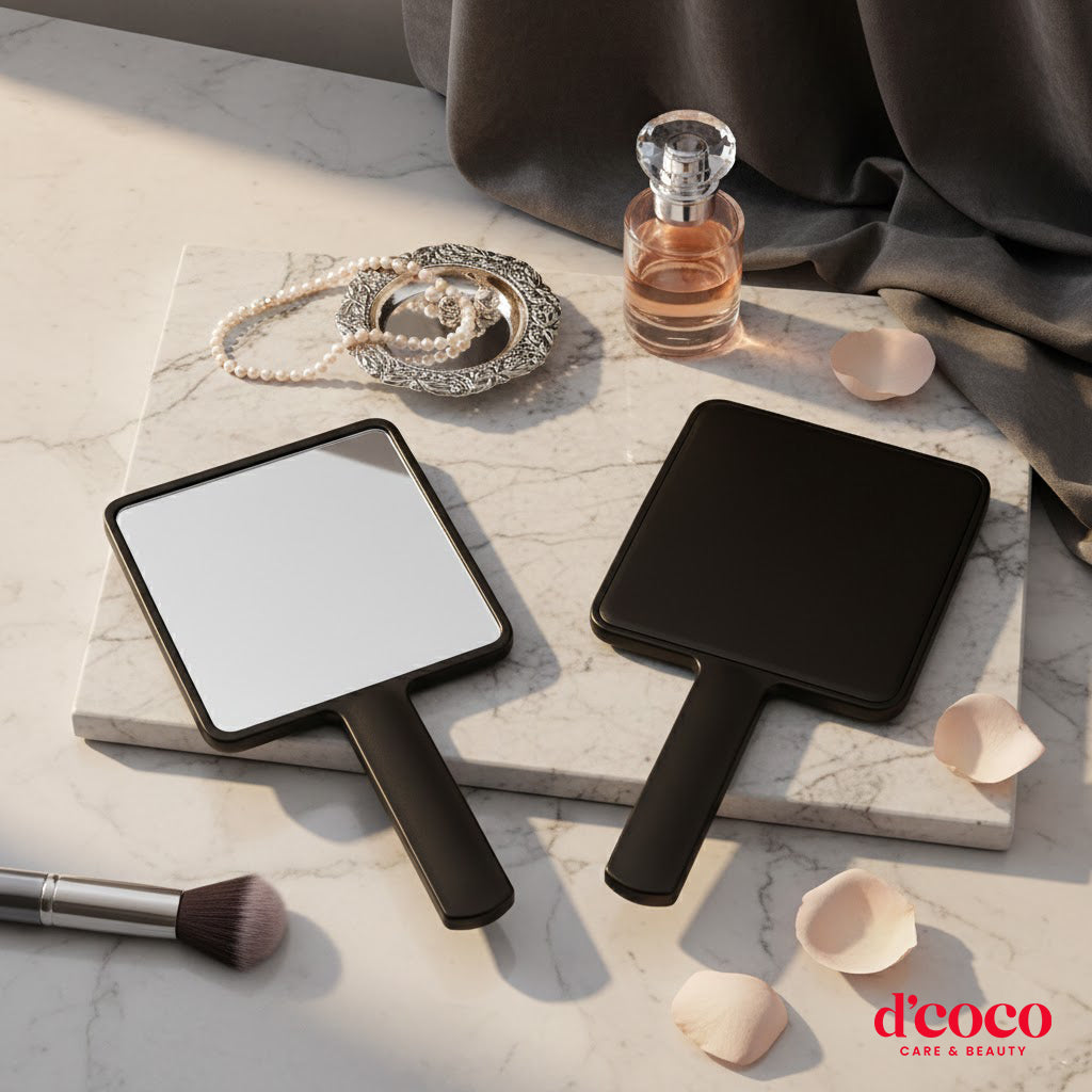 Elsa Professional Square Handle Mirror - Ergonomic Handheld Beauty Mirror