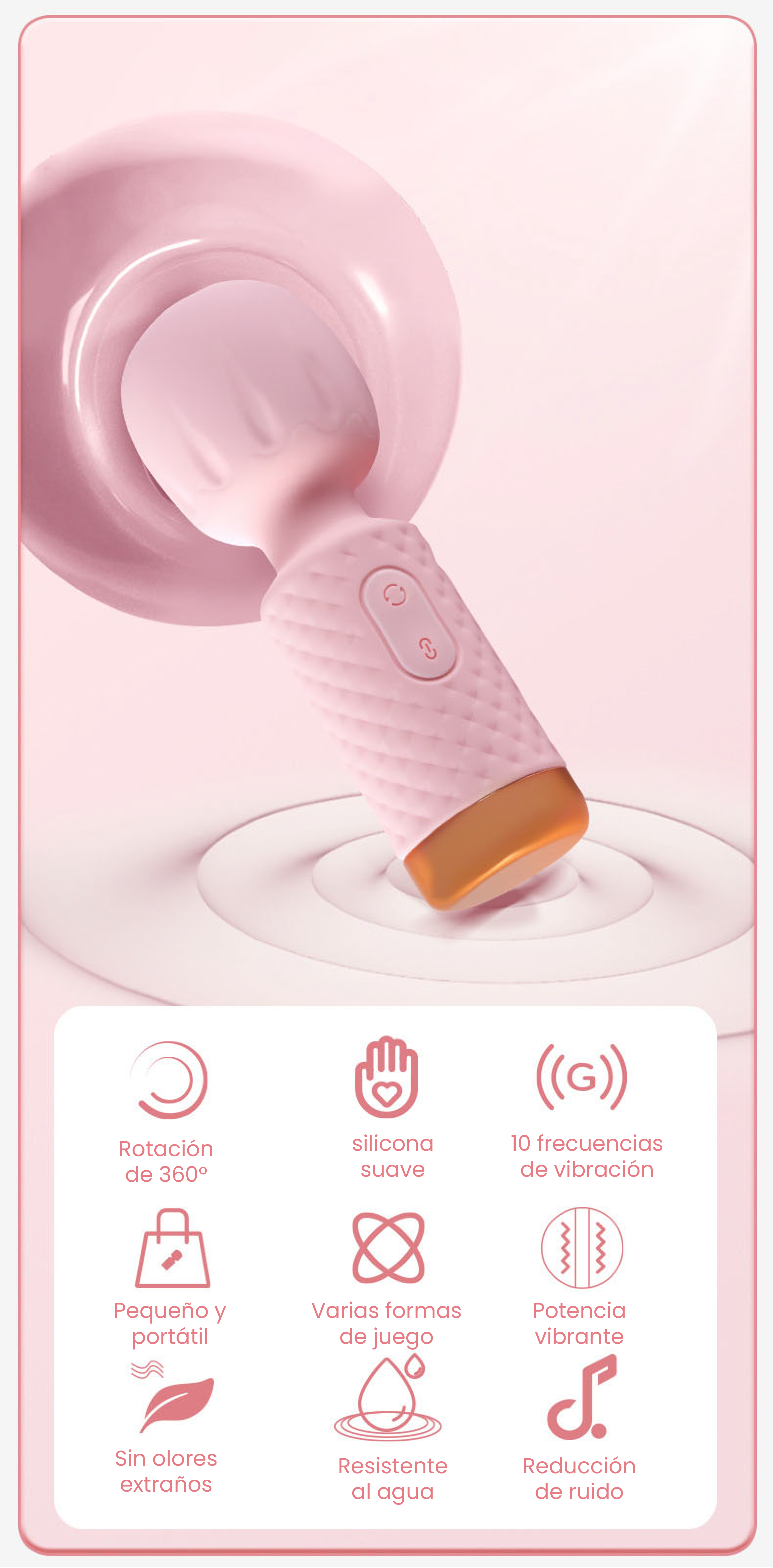 Super Vibrating Mini AV Stick - 10 Modes Rechargeable Waterproof Massager